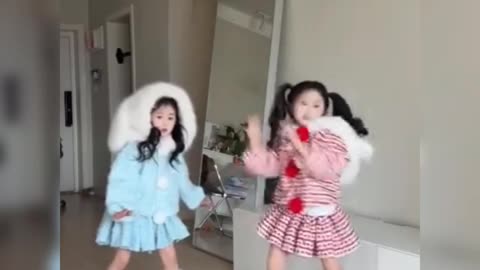 Super cute and adorable little girl dancing to the music