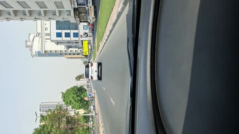 Driving through the roads of Dubai UAE