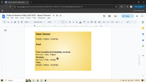 Ai Session 6 May 23th 2025 - Bayes Theorem #AeroArduino