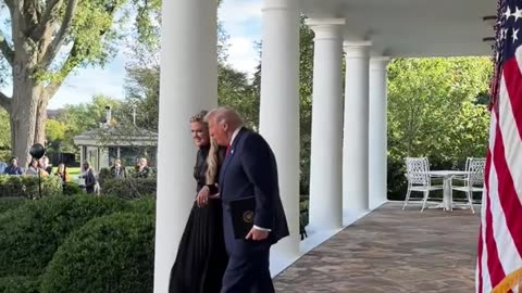 President Trump and Erika Kirk arrive to the Medal of Freedom Ceremony for Charlie Kirk