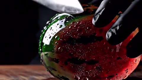 Cutting an ultra 8K glass watermelomrrelax #asmrsound #cusmr