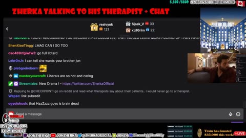 JON ZHERKA TALKING TO HIS THERAPIST + CHAT | Zherkology VOD