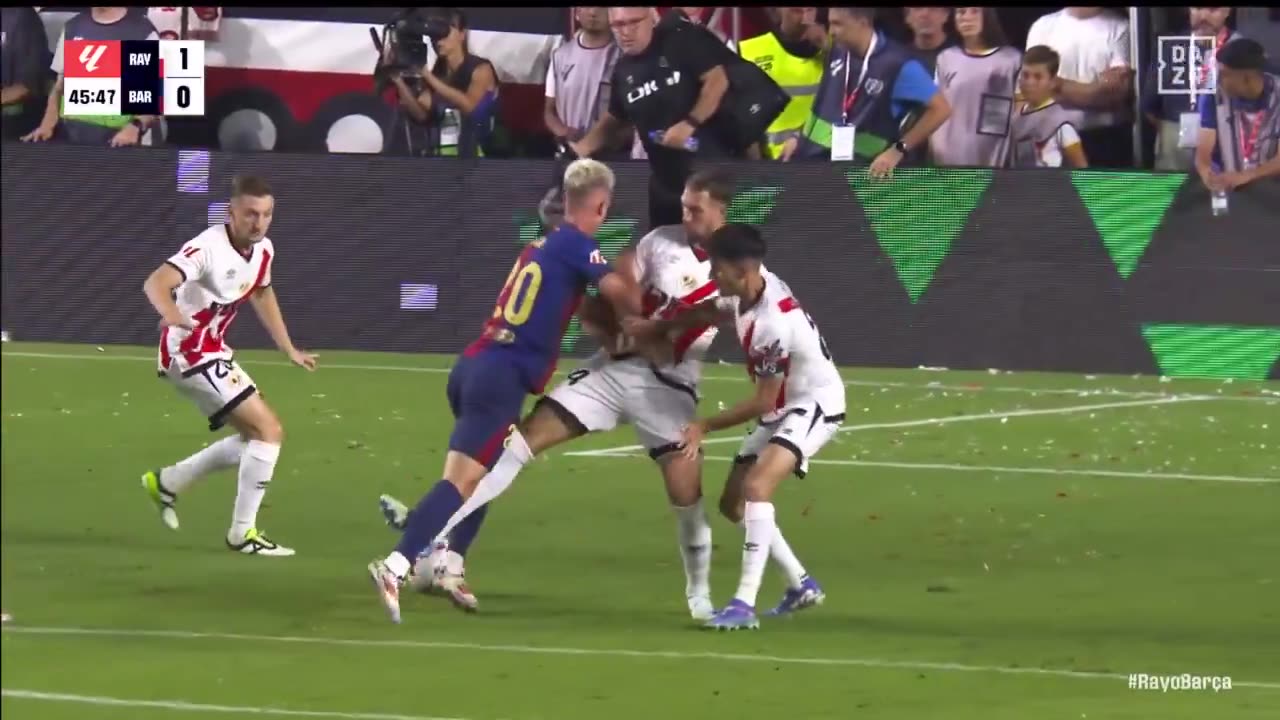 A clear penalty on Dani Olmo isn’t given in the same match.