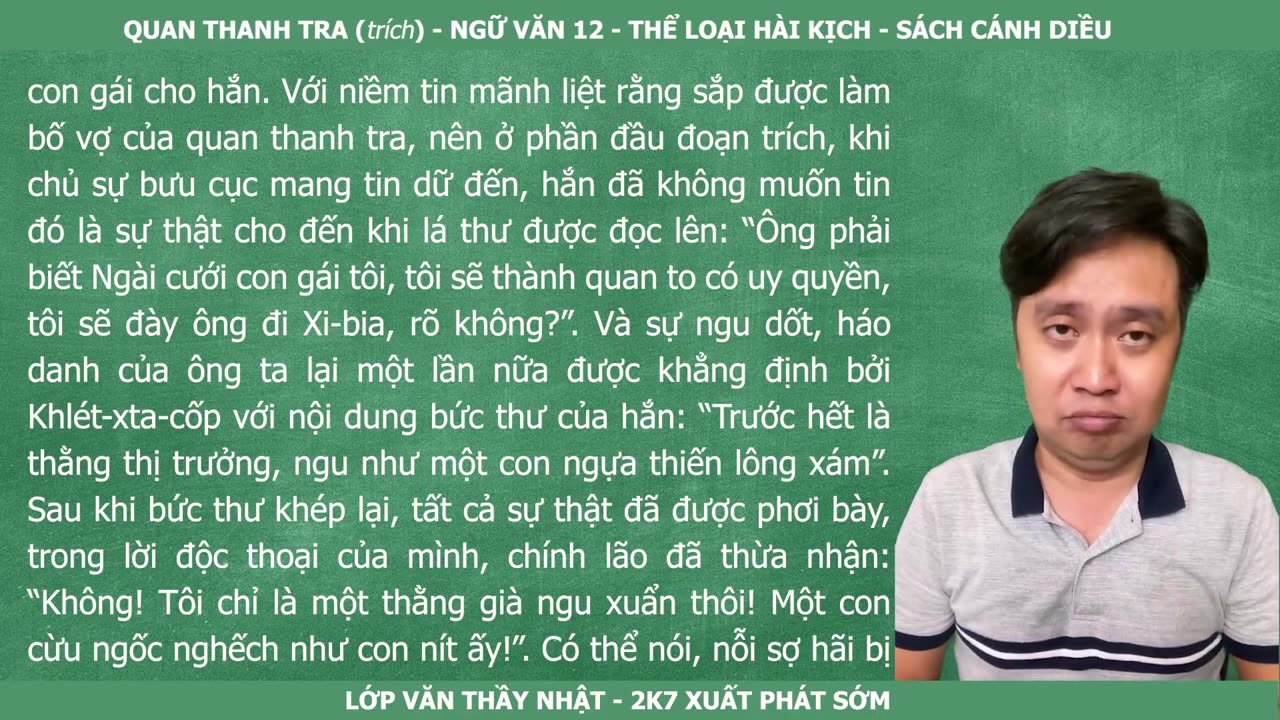 Hài kịch - Quan thanh tra - Gô Gôn - ngữ văn 12 Sá…cánh diều 2k7 cho đối thủ về nhì đi các em ơi