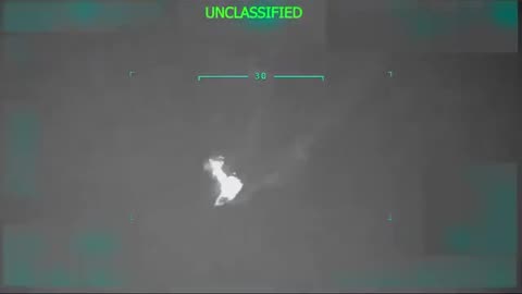 Drone footage of US forces conducting a lethal strike on a reported smuggling vessel