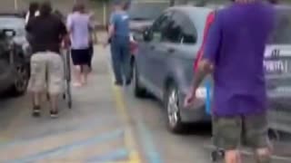 WATCH: A knife-wielding man was confronted by an armed civilian following a