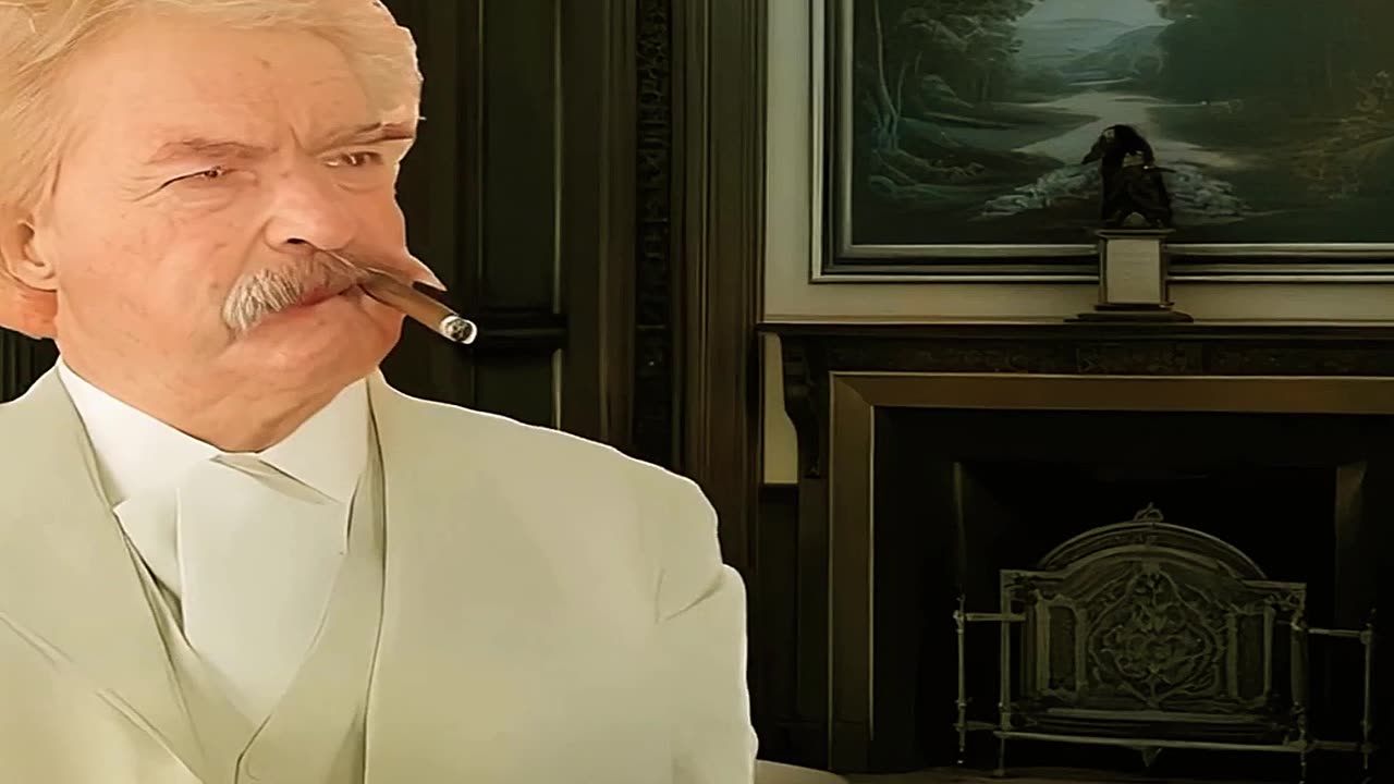 MARK TWAIN SMOKING A CUBAN CIGAR