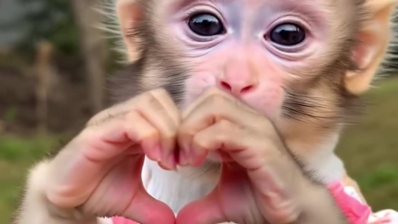 Heartfelt Moment! Baby Monkey Spreads Love to Everyone ❤️ #Shorts