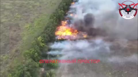 Russian Drone Sprayed Thermite to Burn a Forest Belt Occupied by the AFU