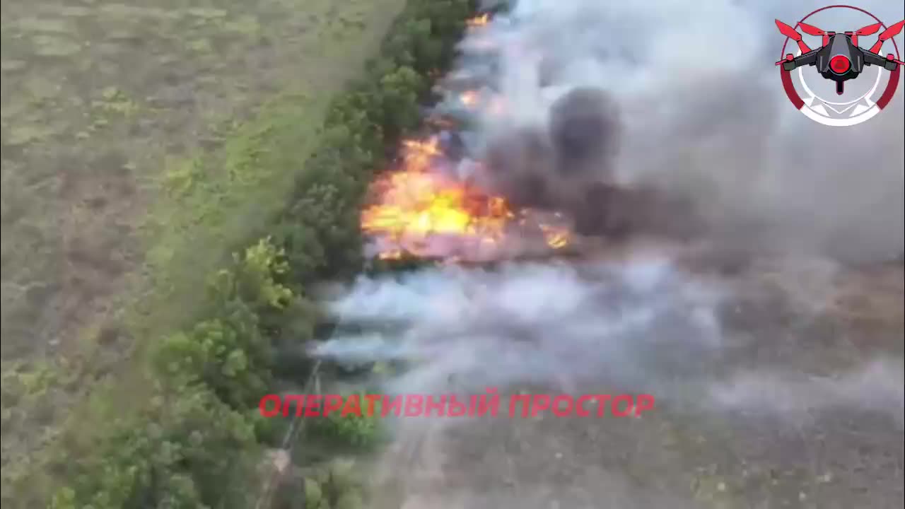 Russian Drone Sprayed Thermite to Burn a Forest Belt Occupied by the AFU