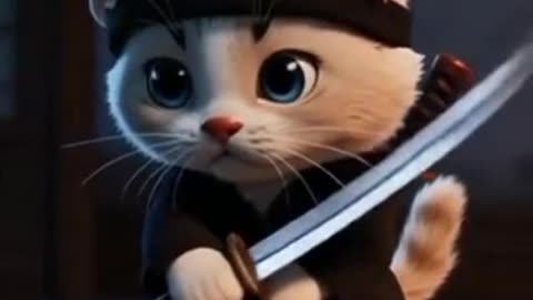 Cute Ninja Cat
