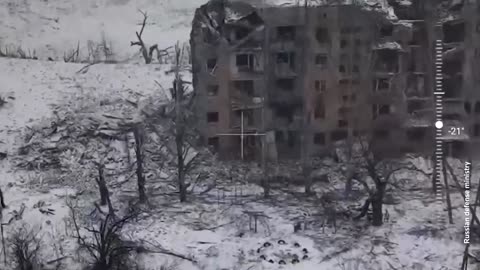 Drone footage shows Russian flags waved in Ukraine's Myrnohrad