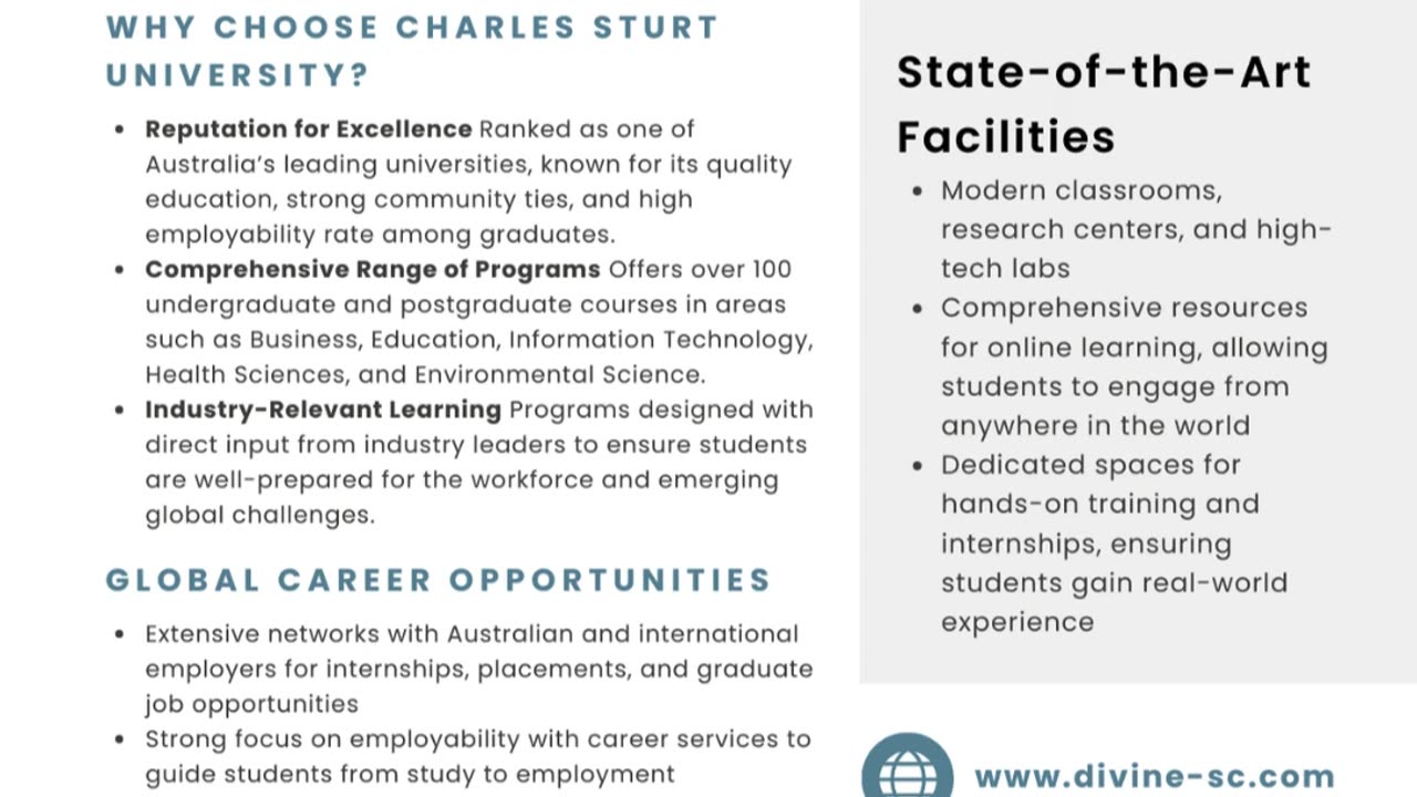 Unlock Your Future with Charles Sturt University & Divine Associates