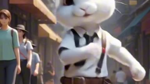 dinka chika viral baby rabbit dance #shorts #viralvideo