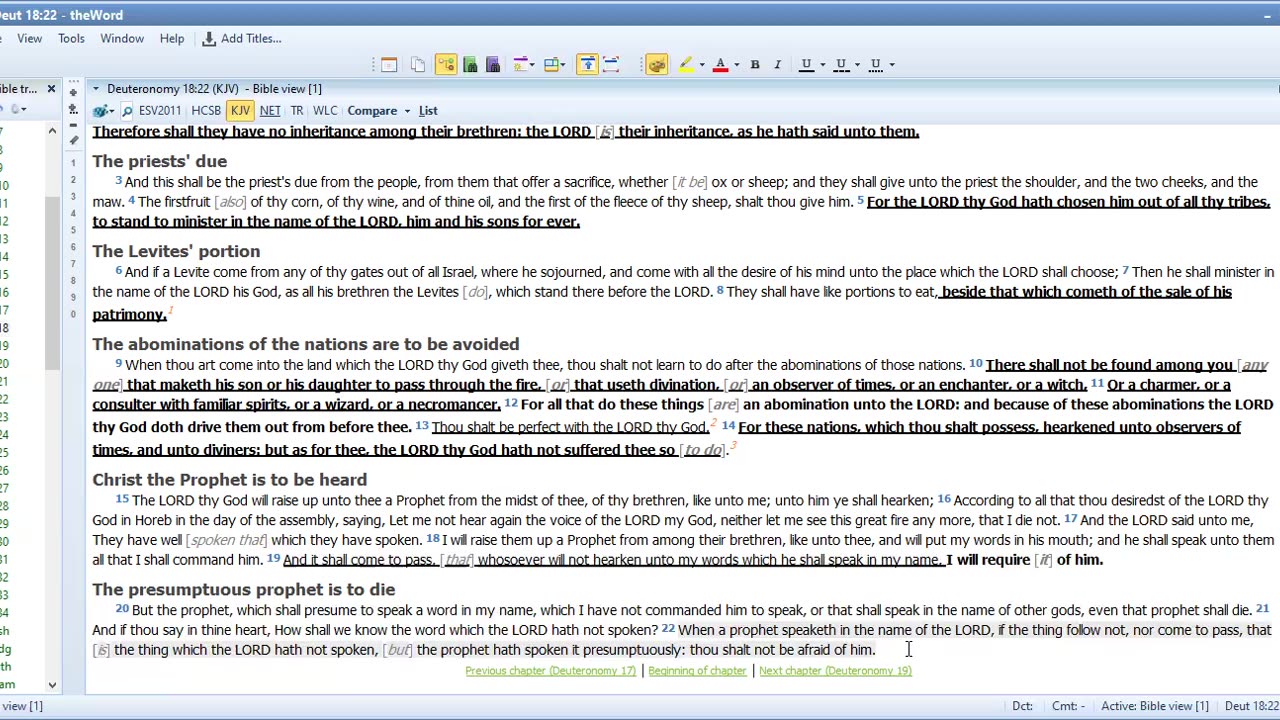 Bible Study Deuteronomy 18 And 1 Timothy 4