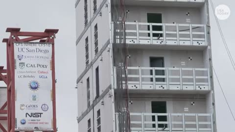 Researchers at UCSD test a 10-story building on earthquake simulator
