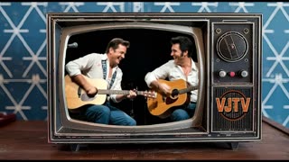 JOHNNY CASH AND ELVIS PRESLEY PICKING AND GRINNING