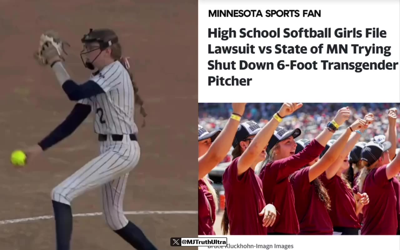 6 ft Giant MALE Dominates Girls Softball, Pitching Shutout to advance to the Class 4A softball state tournament in Minnesota