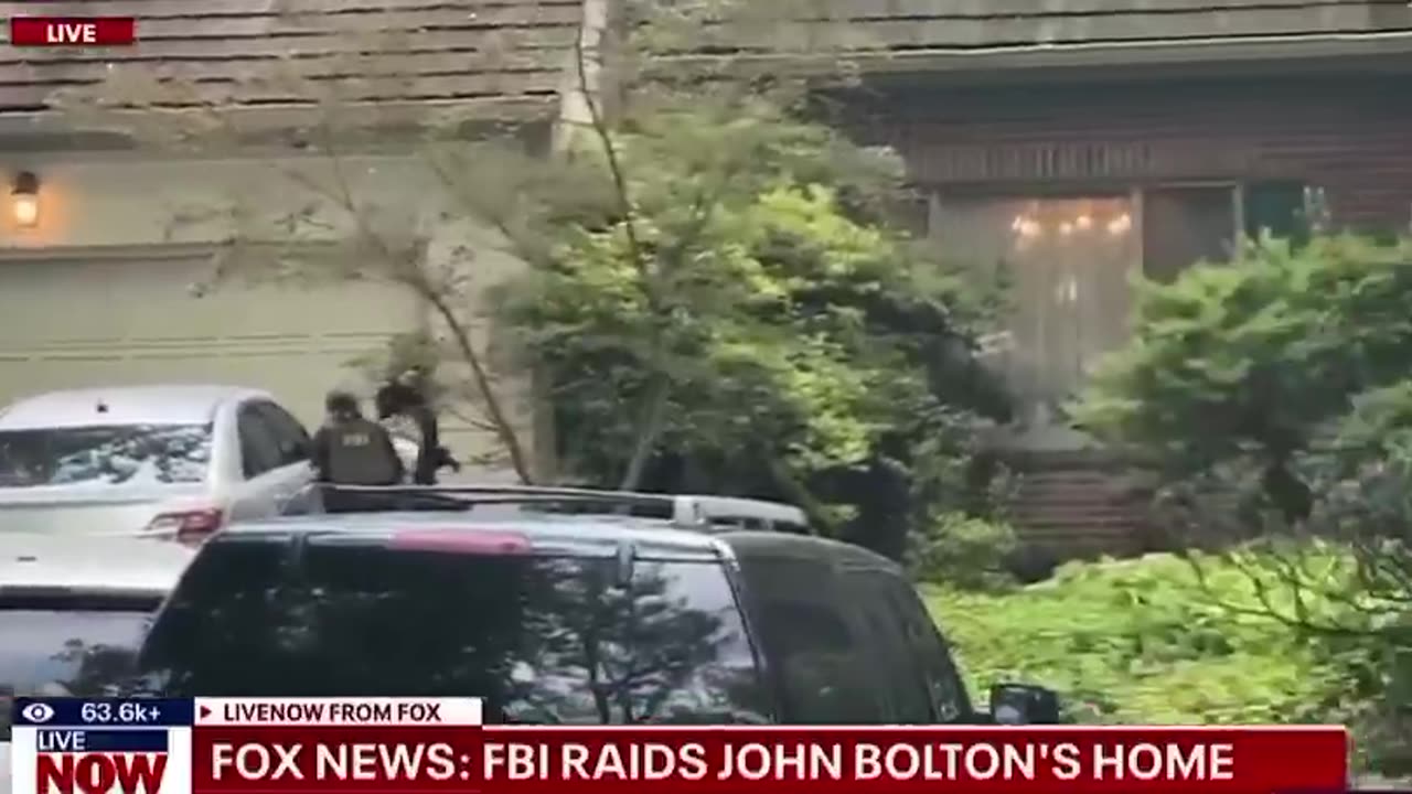 FBI continues raid at John Boltons home, office in D.C. area in 5+ hour operation.