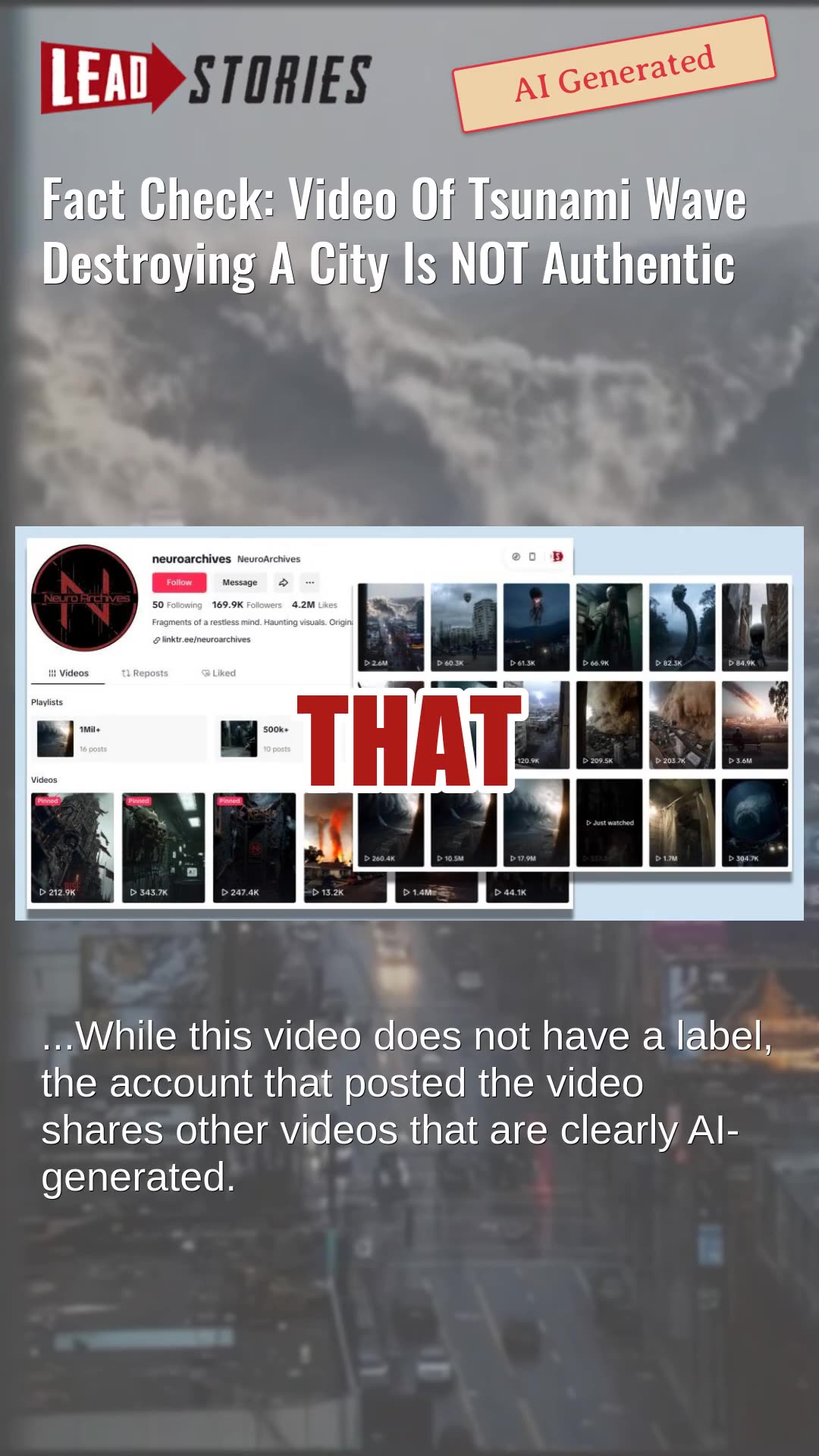 Fact Check: Video Of Tsunami Wave Destroying A City Is NOT Authentic