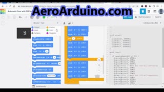 Design PIR Automatic Door Control Circuit - Arduino Tinkercad Codeblocks #AeroArduino