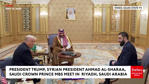 President Trump Meets With Syrian President Ahmad Al-Sharaa In Saudi Arabia