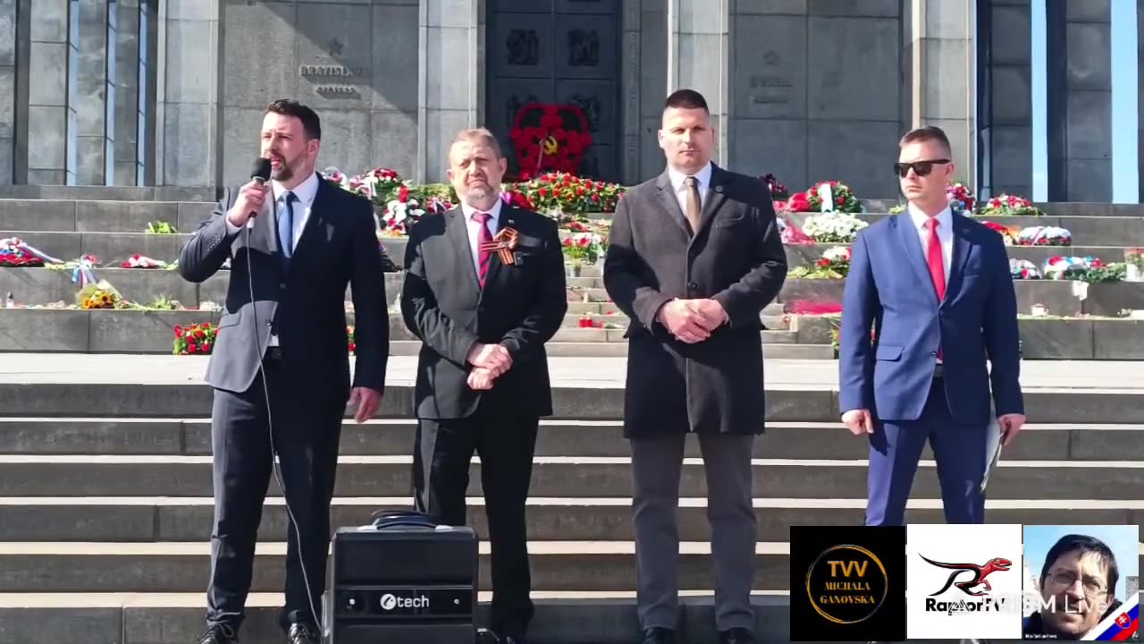 9.5 2025 Pohřebiště vojáků Rudé armády, Slavín, Bratislava video 2 ze 2 (převzato z Raptor-TV.cz)