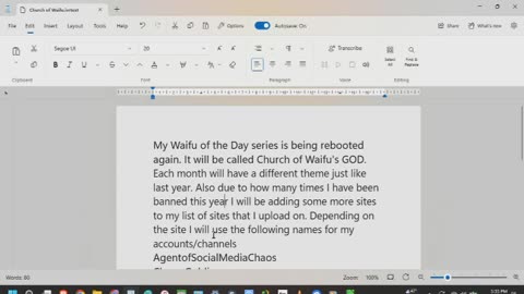 Channel Update About My Waifu of the Day Series in 2026