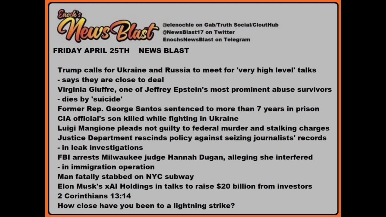 Friday, April 25, 2025 News Blast