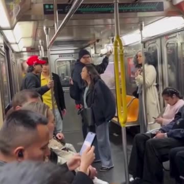 Unhinged NYC woman loses it on a man in a MAGA hat