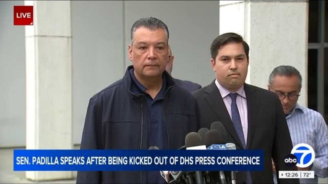 Sen Alex Padilla Is Almost In Tears After His Stunt Crashing Noem's Conference