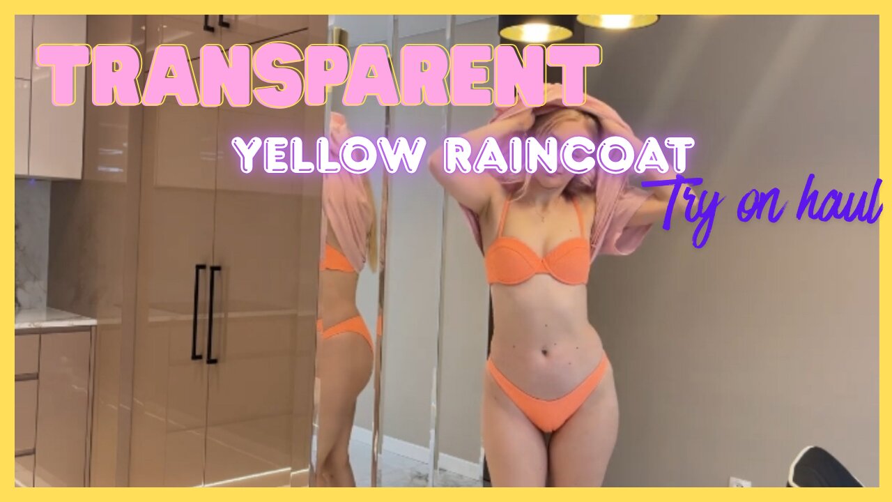 4k USA Transparent Yellow Raincoat | Try on haul