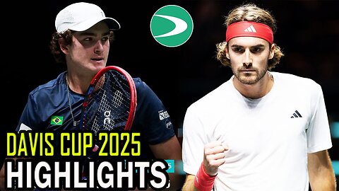 Joao Fonseca (BRA) vs Stefanos Tsitsipas (GRE) Day 2 | Davis Cup 2025