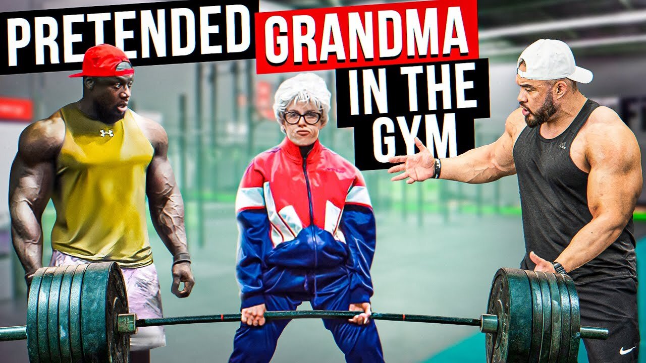 CRAZY GRANDMOTHER shocks PEOPLE in the gym Prank #1 ｜ Aesthetics in Public