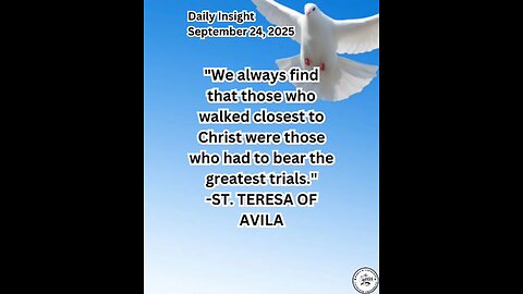 Daily Insight September 24, 2025 #faith #saint #Insight