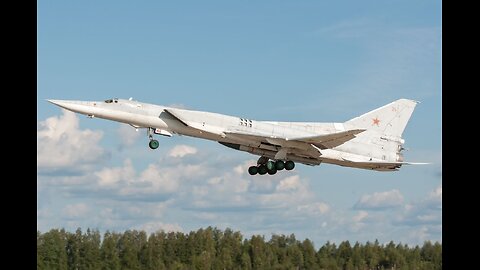 The supersonic bomber Tupolev Tu-22M3 Backfire displays an elegance