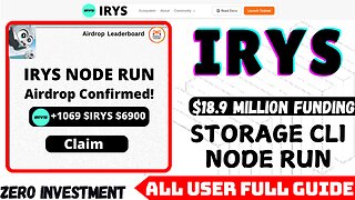 IRYS Storage CLI Node Run with $18.9 Million Funding || Full Guide for All Users