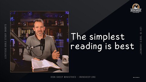 The simplest reading of the Bible is often the best - Leviticus Short