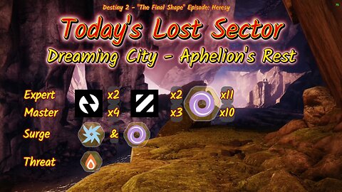 Destiny 2: 3-20-25 Aphelion's Rest is the Lost Sector. Arc/Void Surge. Then some RoboQuest!!!!