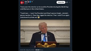 Then they rigged the election. Then I said I’ll run again and shove it up their ass”🤣