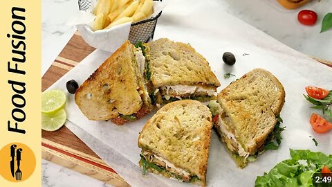 Recipie # 4 - Pesto Chicken Sandwich Recipe by Food Fusion