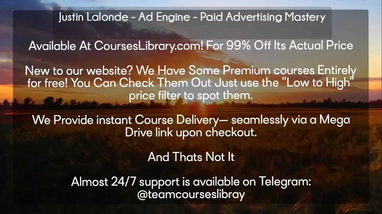 (courseslibrary.com)Justin Lalonde - Ad Engine - Paid Advertising Mastery