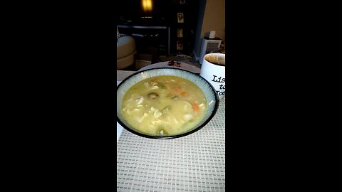 Eating Homemade Chicken Soup Made By Wife, Dbn, MI, 5/4/25