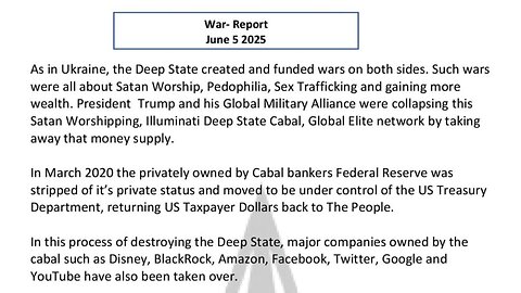 WAR REPORT - JUNE 05 2025 - TRUMP AND HIS GLOBAL MILITARY ALLIANCE