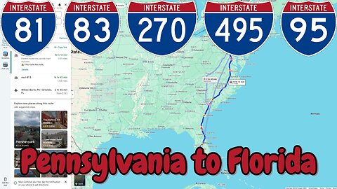 Driving from Pennsylvania to Florida! [Timelapsed]