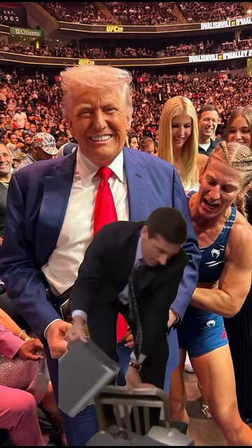 Humorous UFC 316 Meme featuring DJT & a fighter takedown