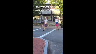 Idiots are carrying an upside down US flag and an “8647” sign get confronted by an Army veteran.