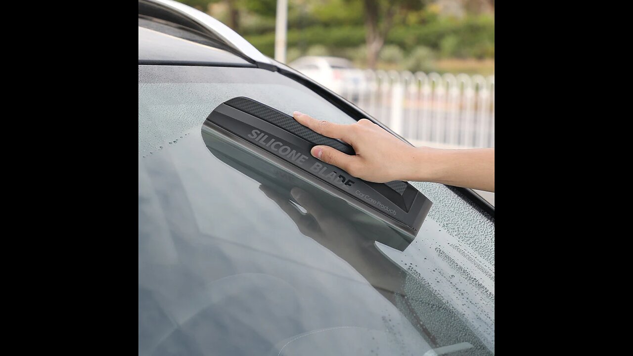 All-Purpose Window Squeegee with Lifetime Silicone Rubber Blade, for Car & Home