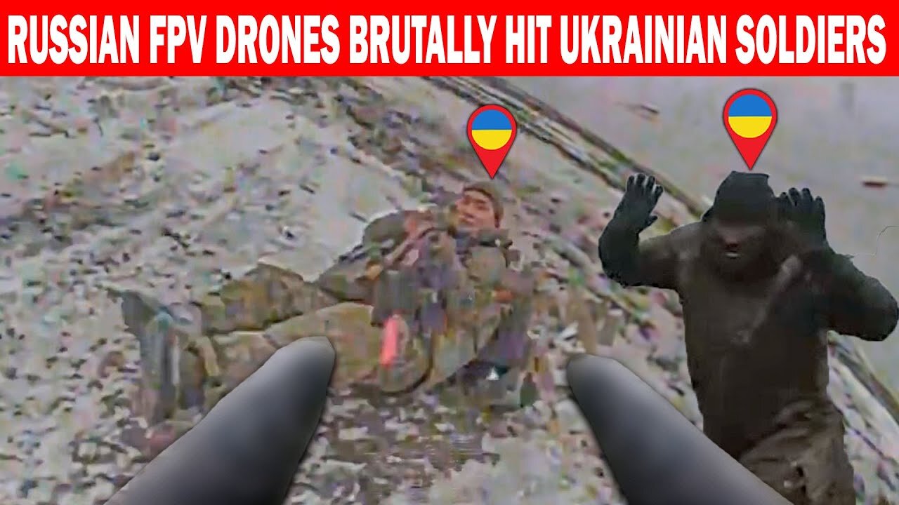 Brutal Precision: Russian FPV Drones Strike Ukrainian Soldiers in Shocking Footage