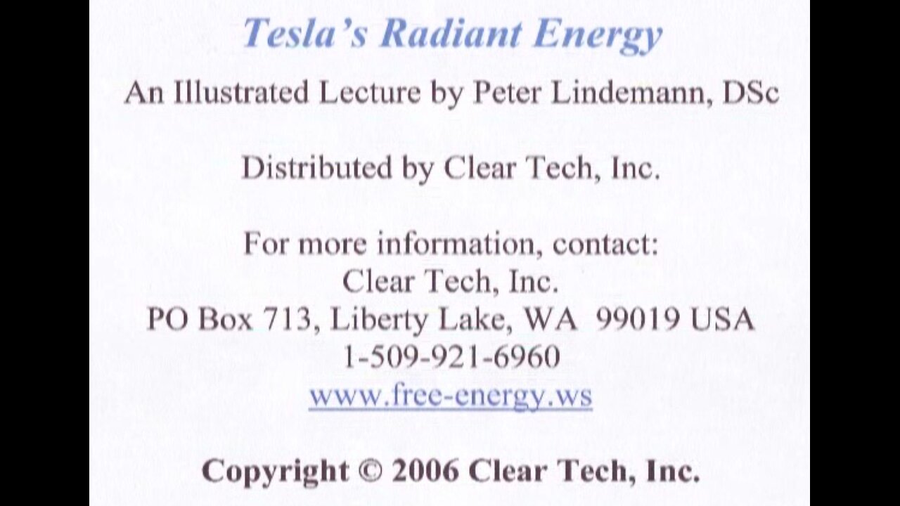 Peter Lindemann - Tesla's Radiant Energy